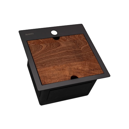 Ruvati Sink, Stainless Steel, 15" W x 15" L x RVH8215BL